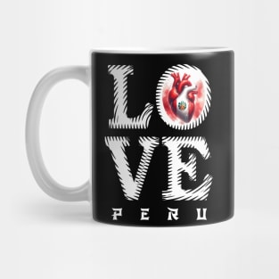 I Love Peru Heart Flag Mug